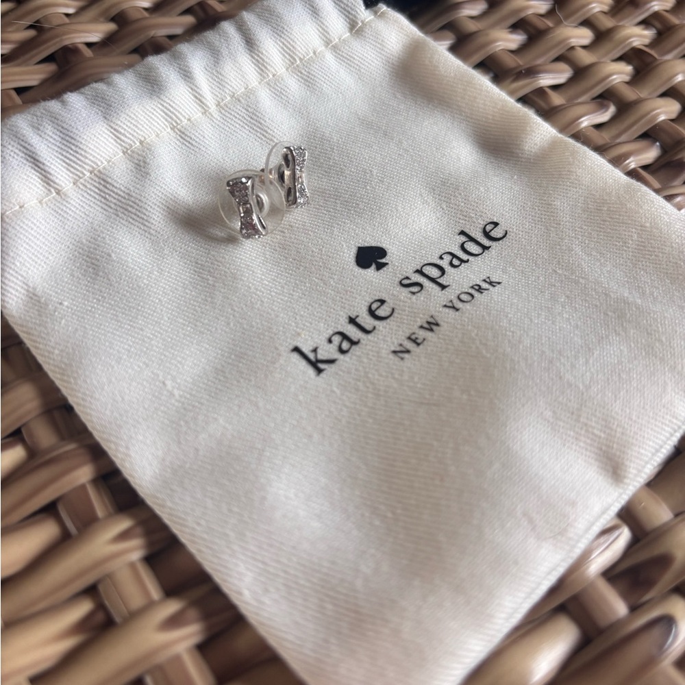 Kate Spade Silver Dainty Bow Earrings
